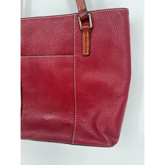 Dooney & Bourke Purse Shoulder Bag Red Burgundy Leather Quality Handbag - Picture 9 of 10